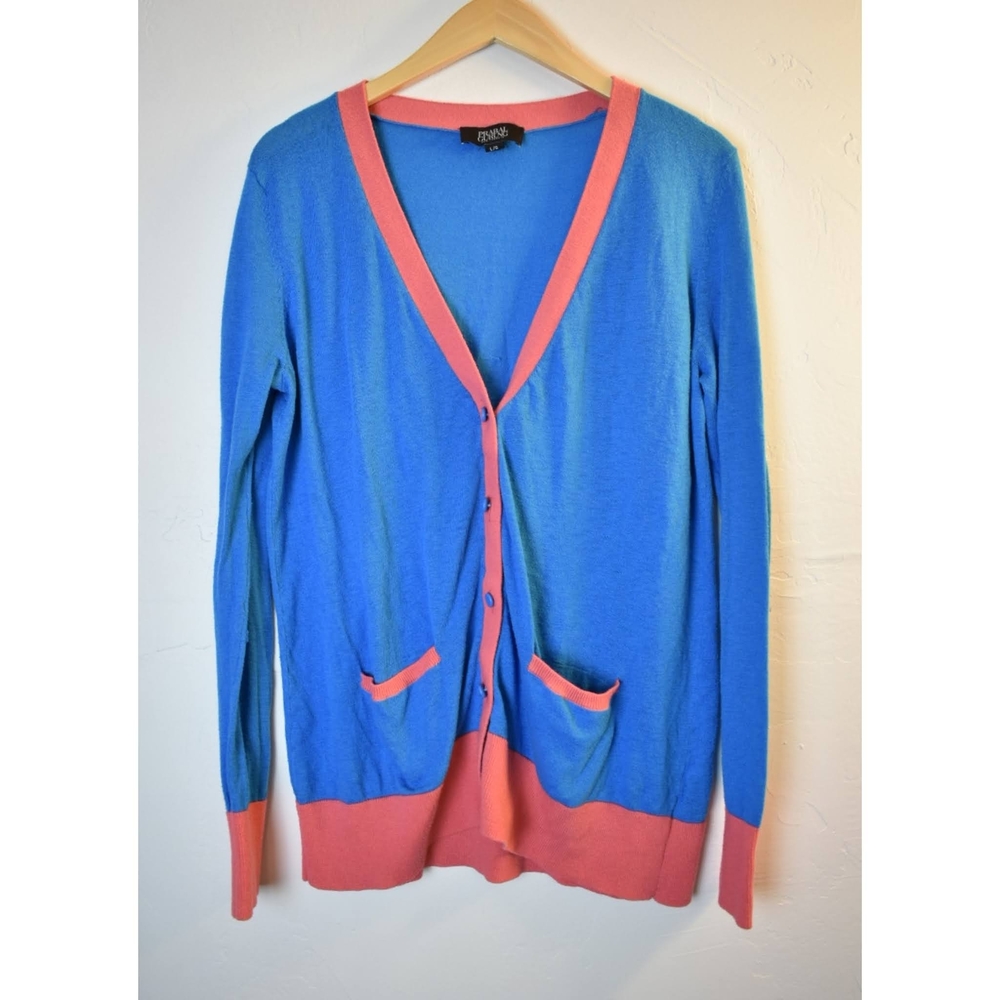 Prabal Gurung for Target Vibrant Blue Cardigan with Coral Accents